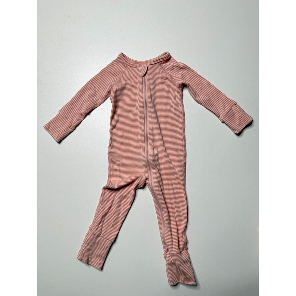 Hanna Andersson Layette Tencel Pink Stripe Sleeper 3-6 Months Sz 60